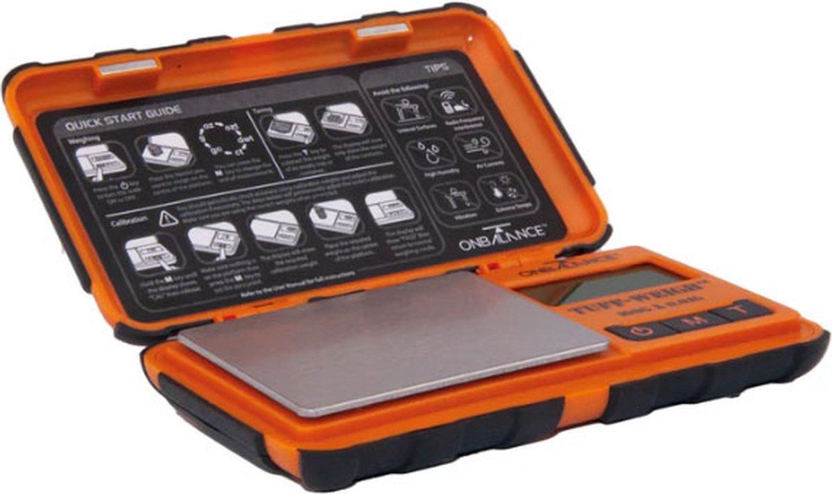 On Balance Tuff-Weigh Oranje Digitale Precisie Weegschaal 0.1 tot 1000 Gram Nauwkeurig 1stuk