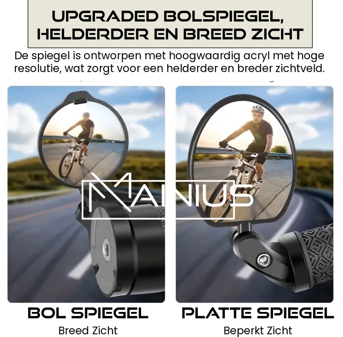 Lot De 2 Miroirs De Vélo 360° Réglables - Grand Angle Convexe, Pour Guidon 15-30 Mm, Léger 29g, Universel VTT Route