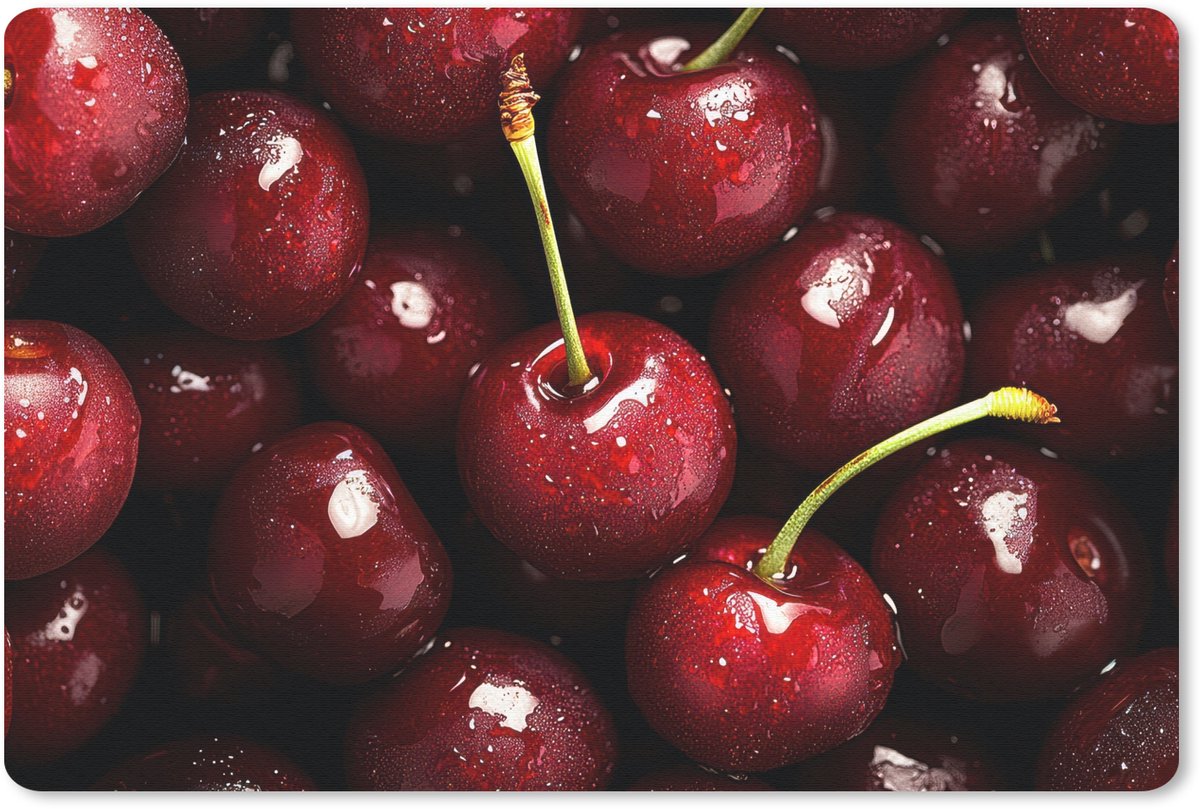 Muismat 27x18 cm - Mousepad Rood - Fruit - Kersen - Muismatten