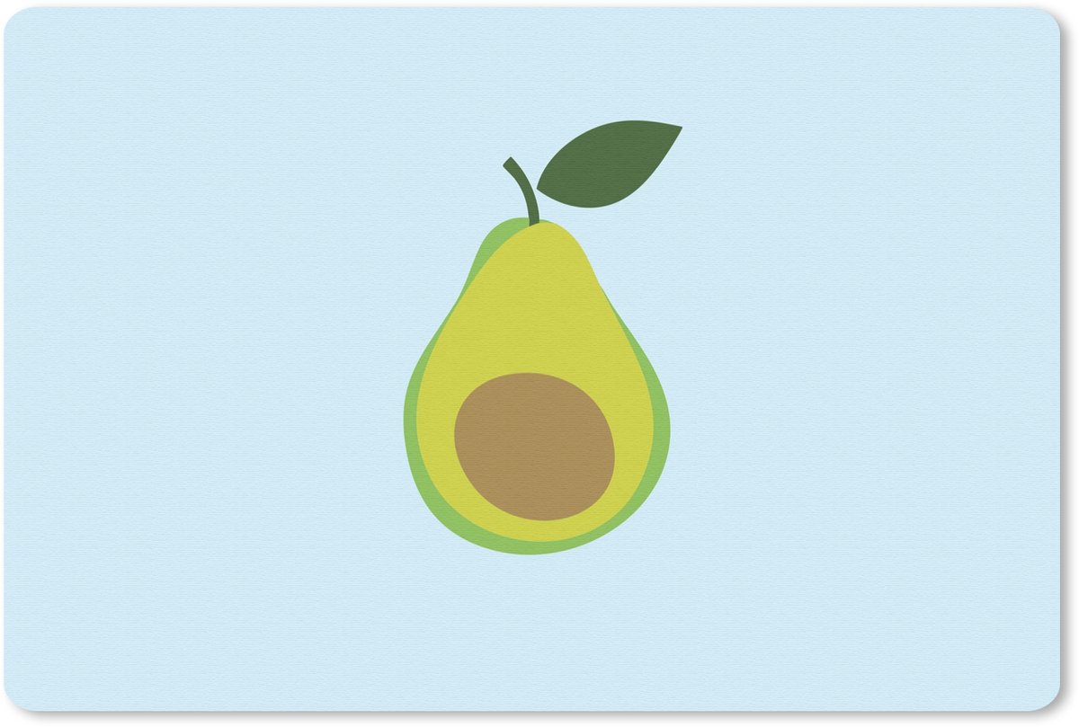 Muismat 27x18 cm - Mousepad Avocado - Illustratie - Groene - Vrucht - Muismatten