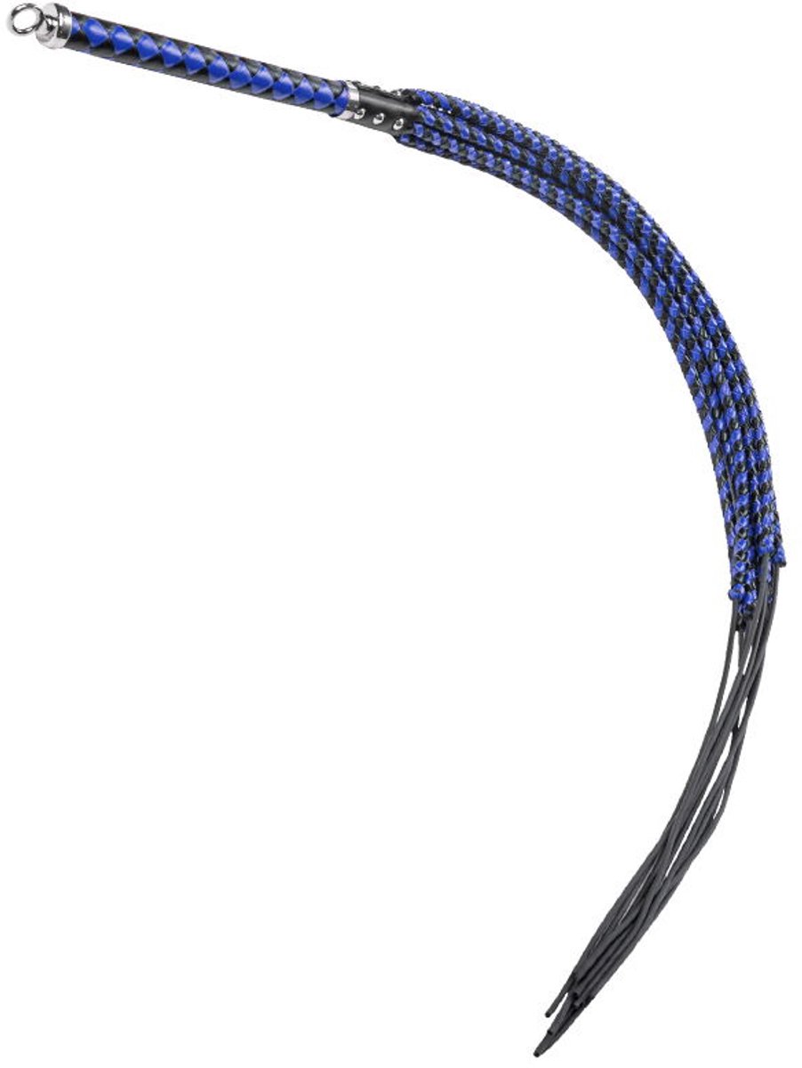 RISE - Cat O' Nine BDSM Zweep - Extra Heavy - Zwart/Blauw