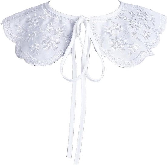 SOIMISS Blousekraag Inzet Dames Nepkraag Afneembare Blouse Kraag Lotus Blad Rand Half Shirts Valse Kraag voor Meisjes Vrouwen Meisjes Wit, wit, 30x1 1x 0,3 cm