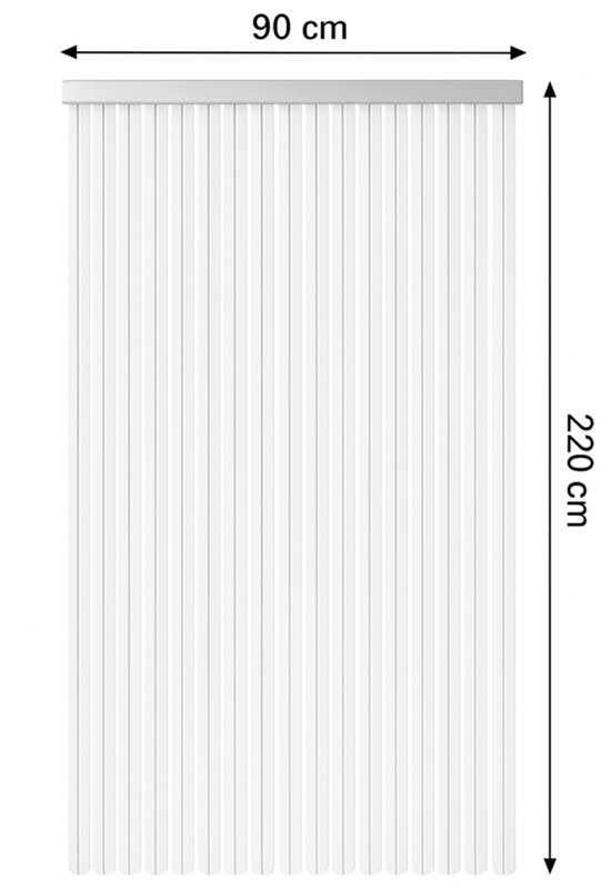 Deurgordijn PVC Tris Wit 90x220cm - 32 Stuks, Lichtdoorlatend & Duurzaam voor Deuren & Ramen van Confortime — afbeelding 3