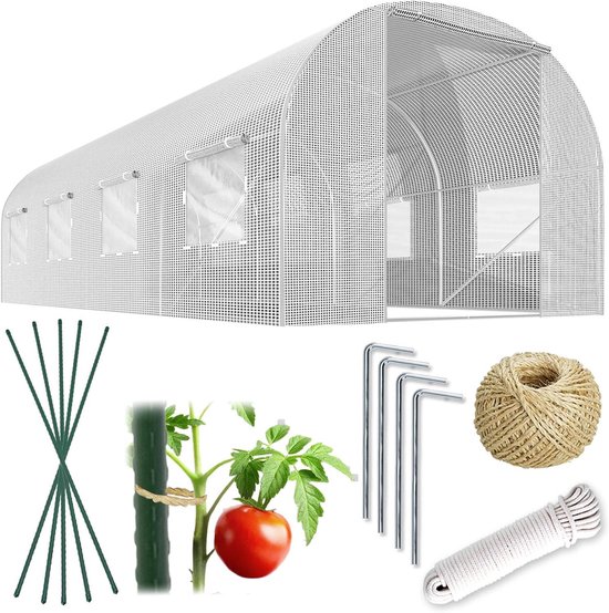 Folietunnel met metalen frame 3x8m Garden Point groen met deur