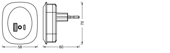LEDVANCE LUNETTA EDGE plug-in nachtlamp, 0,35W, 10lm van LEDVANCE — afbeelding 4