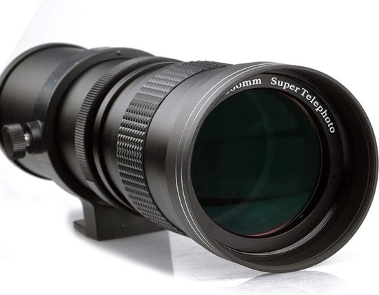 Lightdow 420-800mm F8.3-16 super telelens zoomlens MF voor Canon EOS EF camera zwart