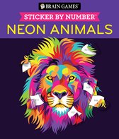 Brain Games - Sticker by Number- Brain Games - Sticker by Number: Neon Animals