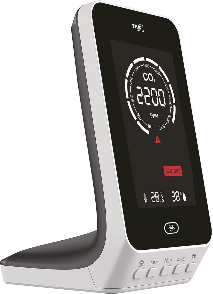 CO2-Monitor met Temperatuur en Luchtvochtigheid – Ideaal voor Gezonde Binnenlucht
