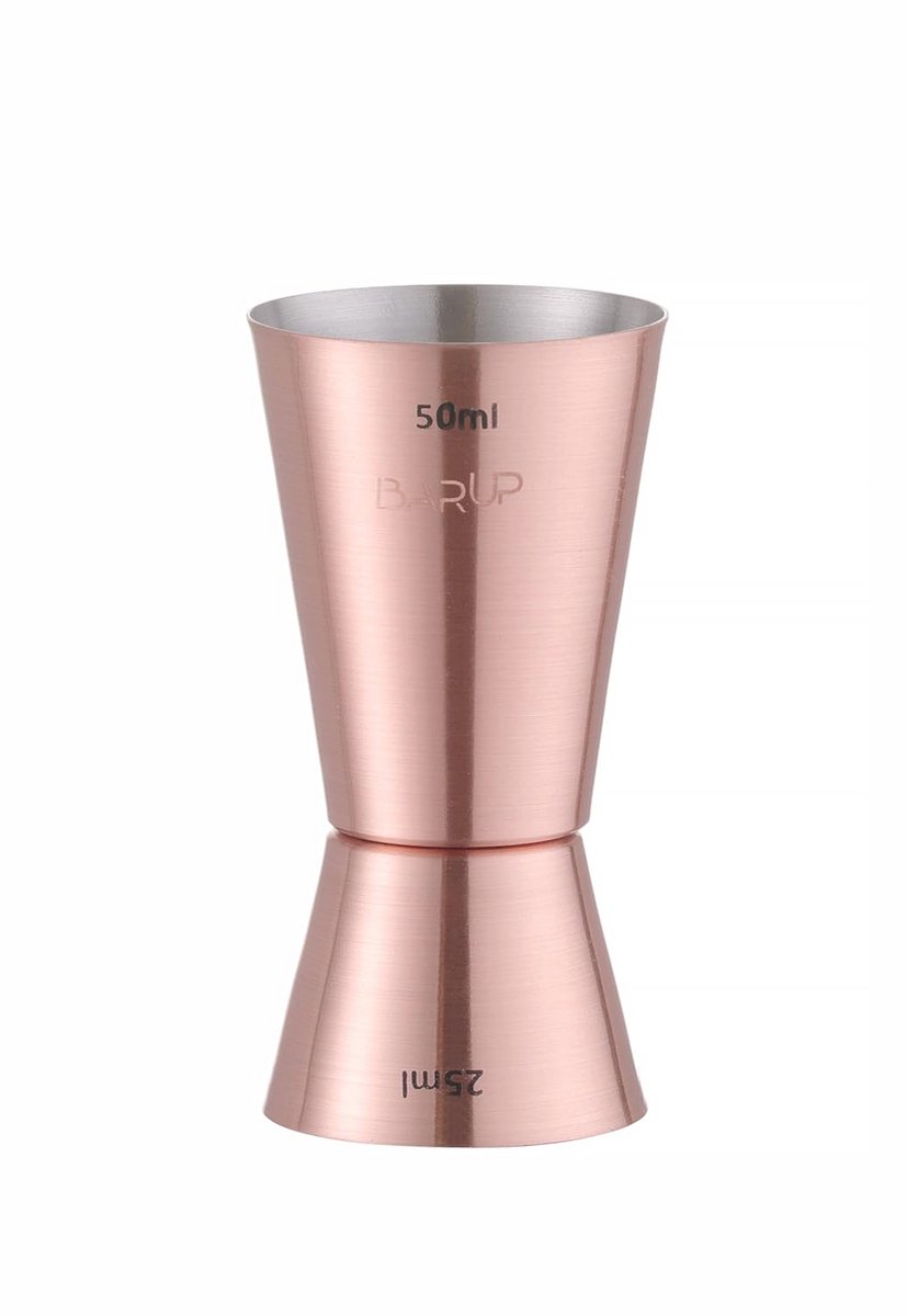 Cocktail jigger met 25/50ml capaciteiten - Roestvrij staal en gepolijst koper