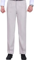 Pantalon en lin Nivard pour homme - Pantalon d'été - Adultes - Pantalon long - Pantalon de plage - Été - Style Ibiza - Beige - Taille L