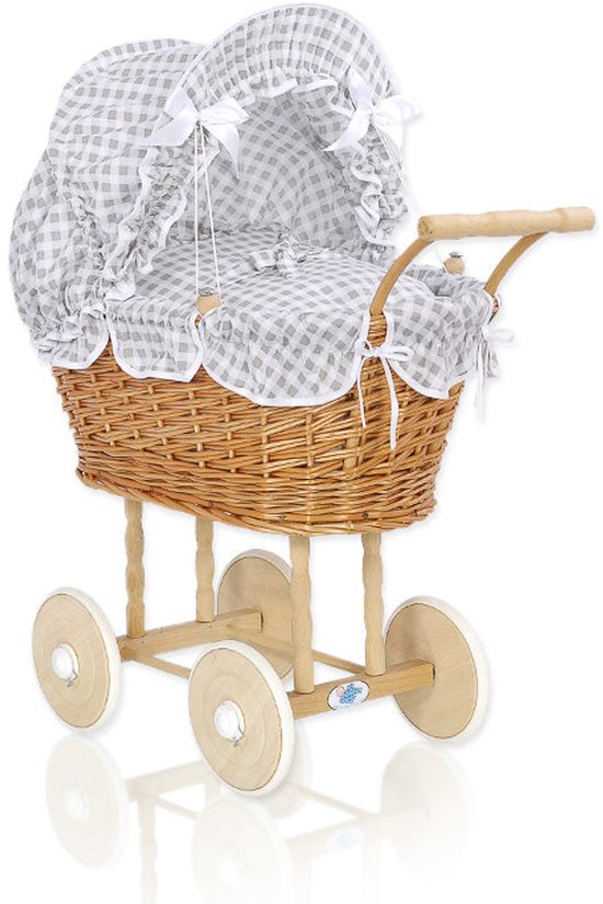 Poppenwagen van riet naturel | Poppenwagentjes | Puur&Lief
