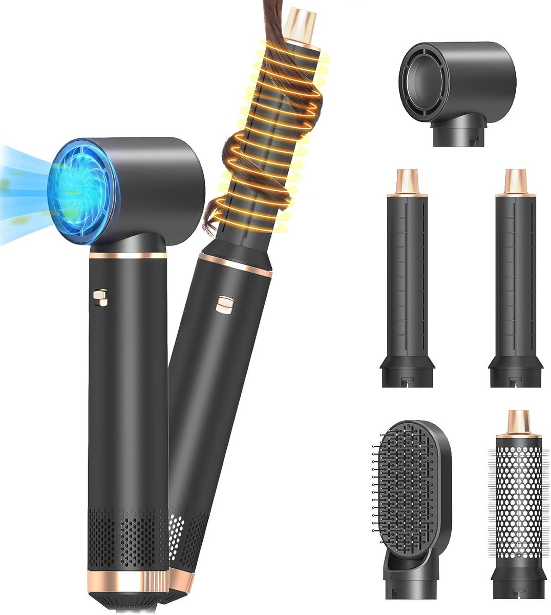 Multifunctionele Haarstyler Borstel met Hitzettings- en Iontechnologie – Drogen, Krullen en Glad Stylende Borstel voor Vrouwen