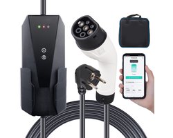 3,68 kW EV-laadkabel - Type 2 (IEC62196) Cee 7/7 Schuko Stekker - 1-fase - 16A - IP66 - 8,6m Kabel - Draagbare EV-oplader