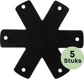 YUGN BLACK Panbeschermers Set 5 stuks - 38 cm - Pannenbeschermer - Onderzetter - Zwart - Vilt - Anti Kras - Tussenleggers - Geschikt Voor Alle Pannen - eBook toegang