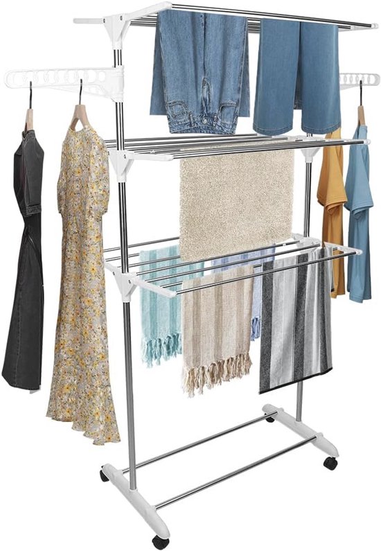 UMUZI CLEANING Groot droogrek voor kleding met 4 lagen UMUZI CLEANING Groot droogrek voor kleding met 4 lagen