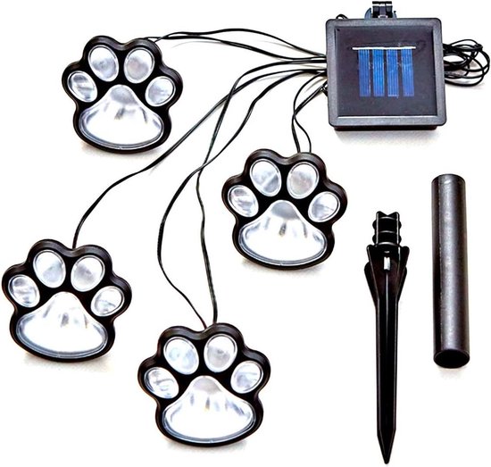 Outdoor Led Paw Solar Decor Lamp Solar Dog Cat Animal Paw Print Lights