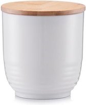 Zeller - Storage Canister, PS/bamboo, white