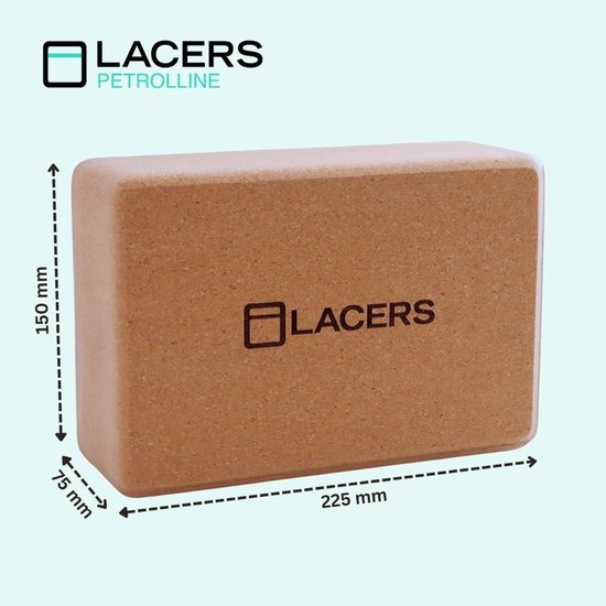 Yoga Block kurk 1 & 2-delige set natuurlijk kurkblok voor yoga pilates fitness stretching en meditatie antislip stabiel en duurzaam voor beginners en gevorderden mat - PetrolLine — afbeelding 2