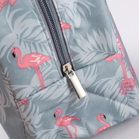 Lunchbag voor Kinderen - Flamingo - Blauw - Roze Koeltas - Thermo Tas - Lunch Bag - Rits - Meisje van Merkloos — afbeelding 2