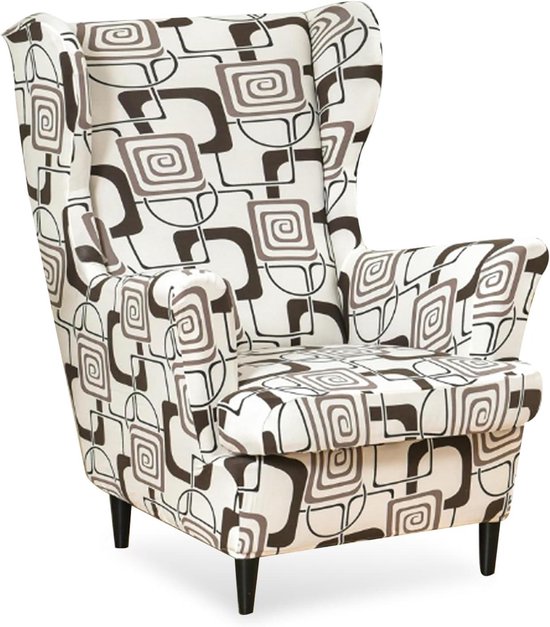 INGYUEXUAN Wortsstoelhoezen, 2 stuks, stretch vleugels, stoelhoezen met armen, effen kleur, vleugels, rug, fauteuil, bankhoezen met elastische bodem, voor woonkamer, slaapkamer (marineblauw