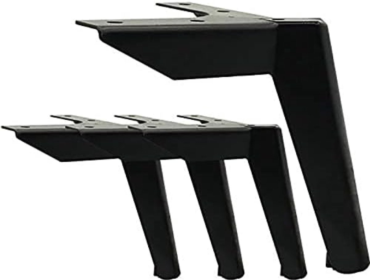 PolkaHome Meubelpoten, 4 stuks, Zwart, 12 cm, Metaal, Kastpoten, Tafelpoten, Voor Stoelen, Bank, Tafel en Andere Meubels