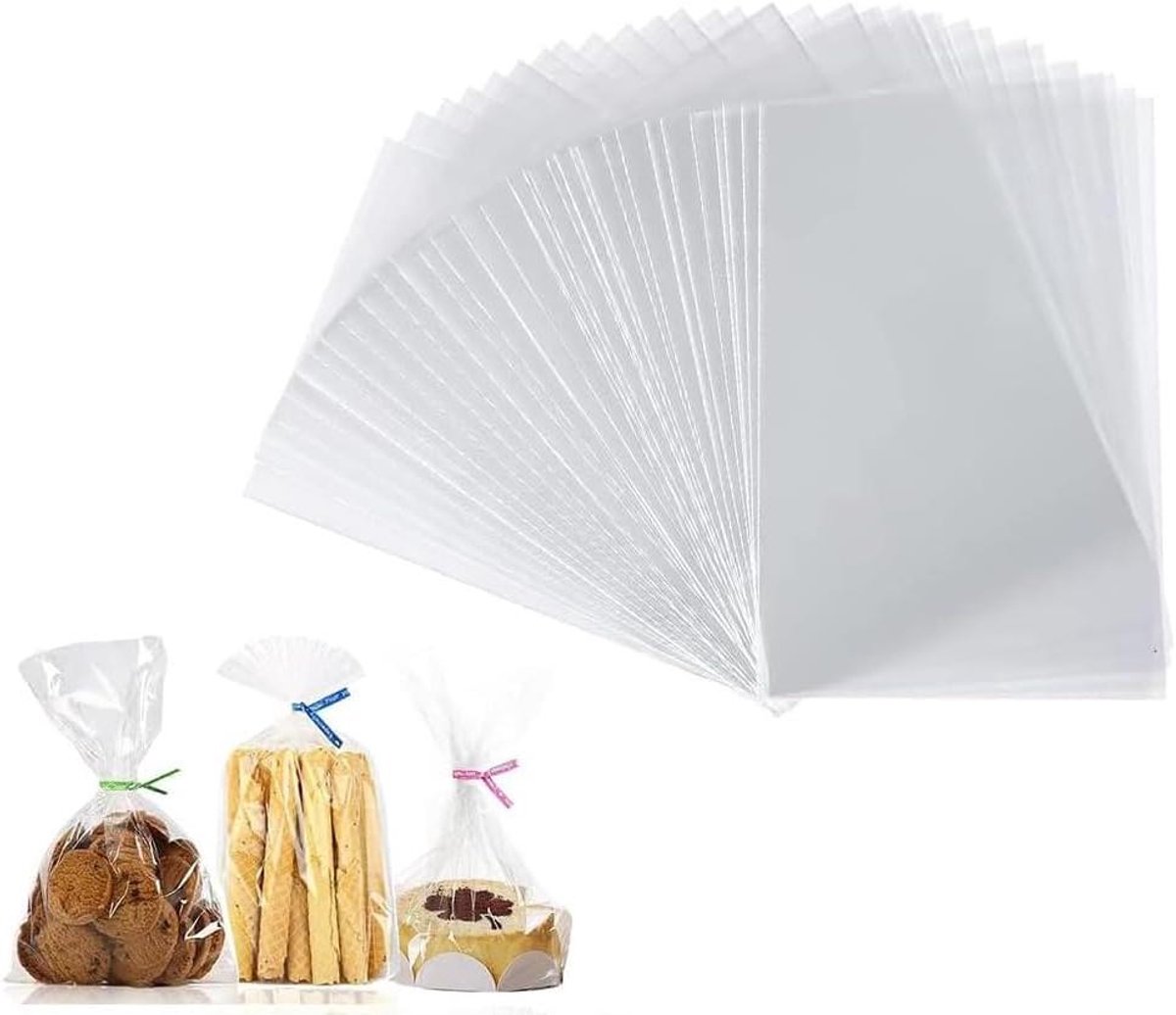 Image of 100 stuks transparante koekjeszakjes 24 x 16 cm - Ideaal voor snoep en snacks!