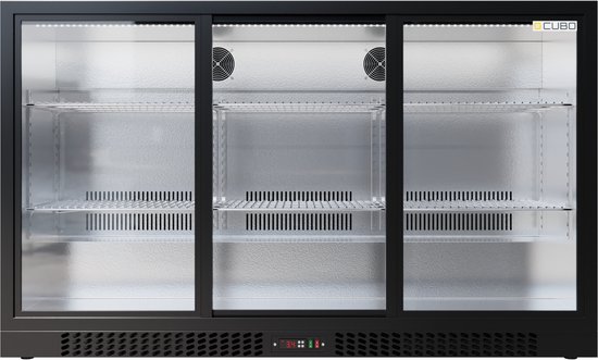 Cubo Barkoelkast 293L - 3 Schuifdeuren van glas met laag profiel - Afsluitbaar - CS-320SC-EE