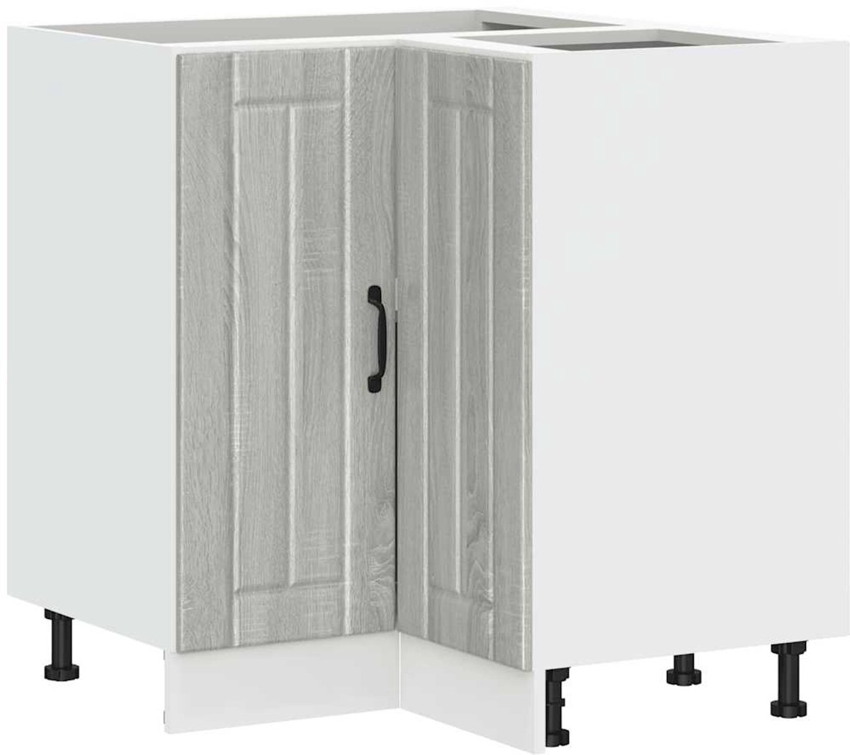 vidaXL Keuken - hoekonderkast - Lucca - bewerkt - hout - grijs - sonoma - eiken grijs sonoma eiken