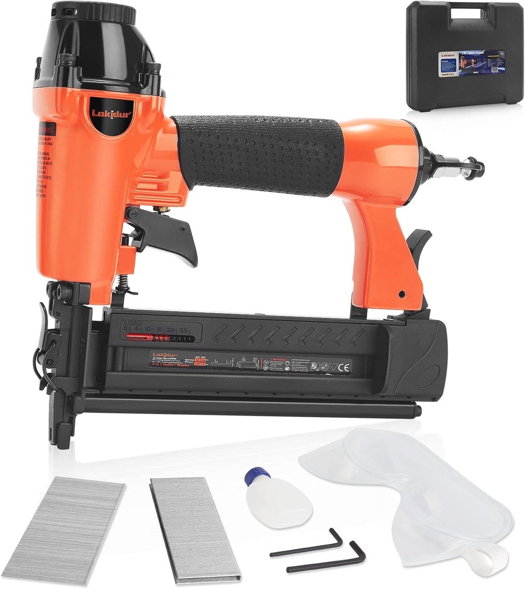 2-in-1 Brad Nailer en Nietmachine met Draagtas - 18 Gauge