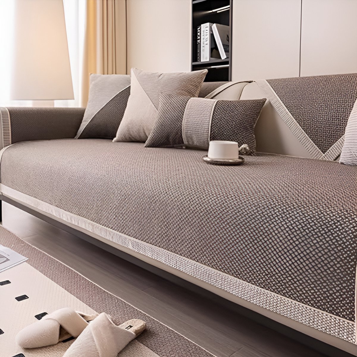 E-Shop4u® - Bankhoezen - D-Luxe Bankhoes - 90x180cm - Bruin
