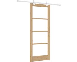 vidaXL - Schuifdeur - met - Hardware - Set - 83x202 - cm - Massief - Vurenhout