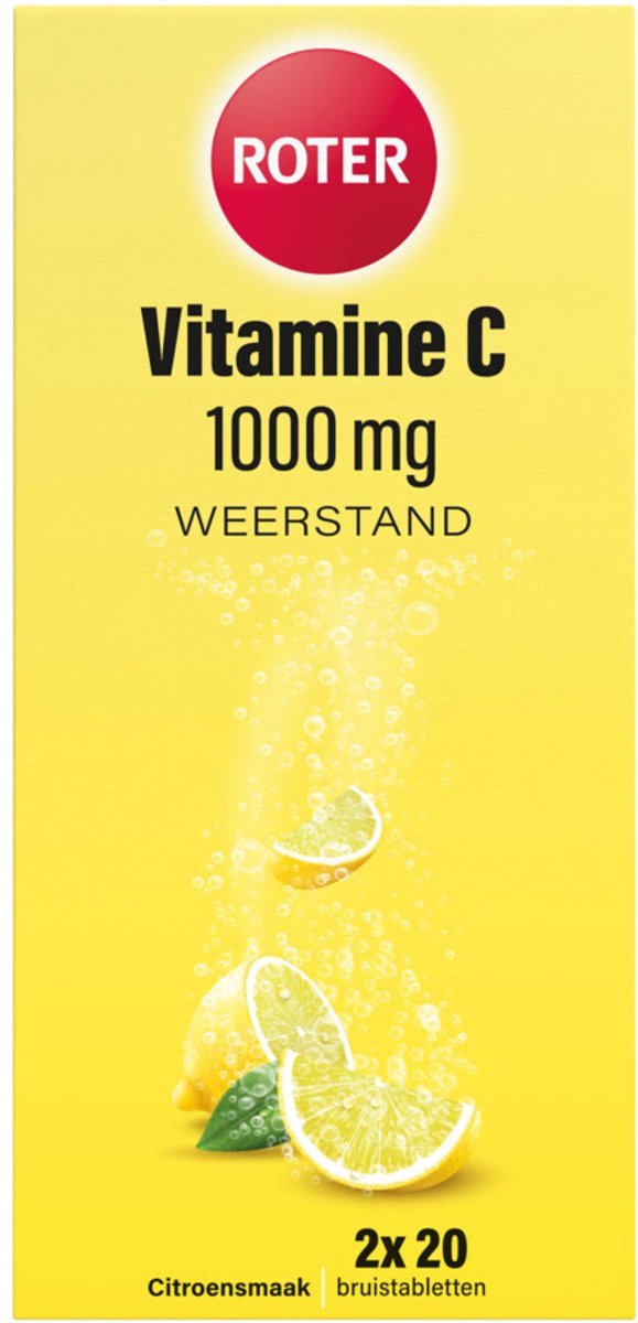 Roter Vitamine C Bruis 1000 mg Citroen - 3 x 2 x 20 bruistabletten - Voordeelverpakking