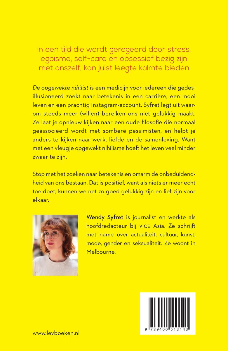 De opgewekte nihilist - back cover