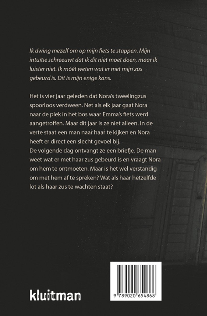 Boekcover met tekst "Kluizenaar" en barcode.