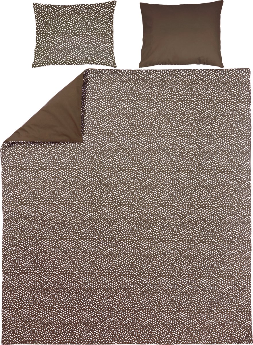Meyco Cheetah/Uni dekbedovertrek + kussensloop - 240x200/220 cm - Chocolate