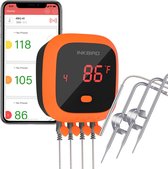 Bol.com Waterdichte Bluetooth BBQ Thermometer met 4 Probes en Alarm voor Keuken en Buitenshuis Koken aanbieding