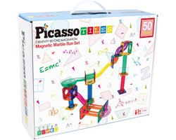 Tactic Picasso Tiles - Constructiespeelgoed - Magnetic Tiles - Magnetische Tegels - Marble Run - STEM Speelgoed - Magnetische Knikkerbaan - 50-Delig - Vanaf 3 Jaar
