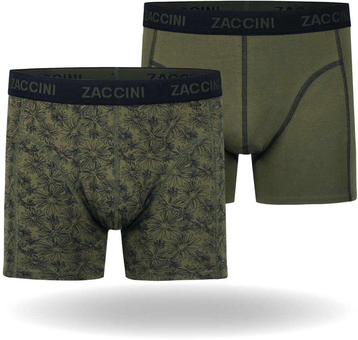Zaccini Cotton Stretch Boxershorts - Groen - 2 stuks - Heren onderbroeken - Boxer - 95% Katoen - Maat M