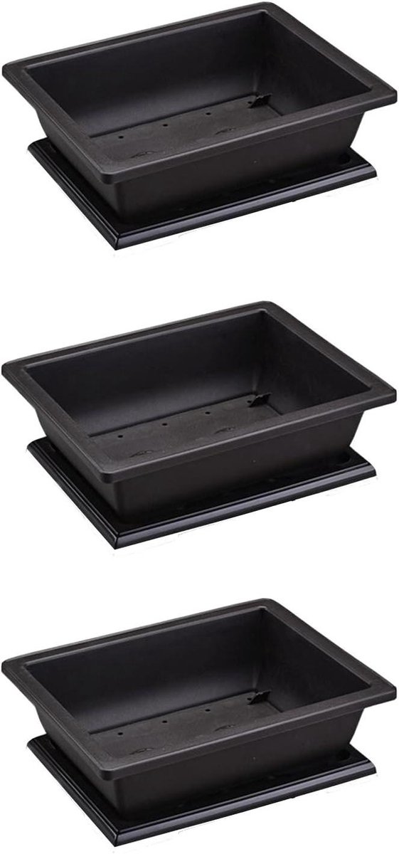 Bonsai Training Potten - 3 Packs met Dienblad voor Planten Groei - Plastic Zaailingpotten voor Tuin en Balkon