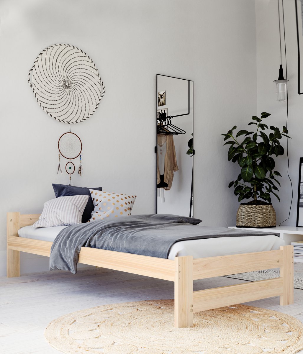 Parwood Dakota - Houten Bed - Scandinavische Den - 100x200 cm