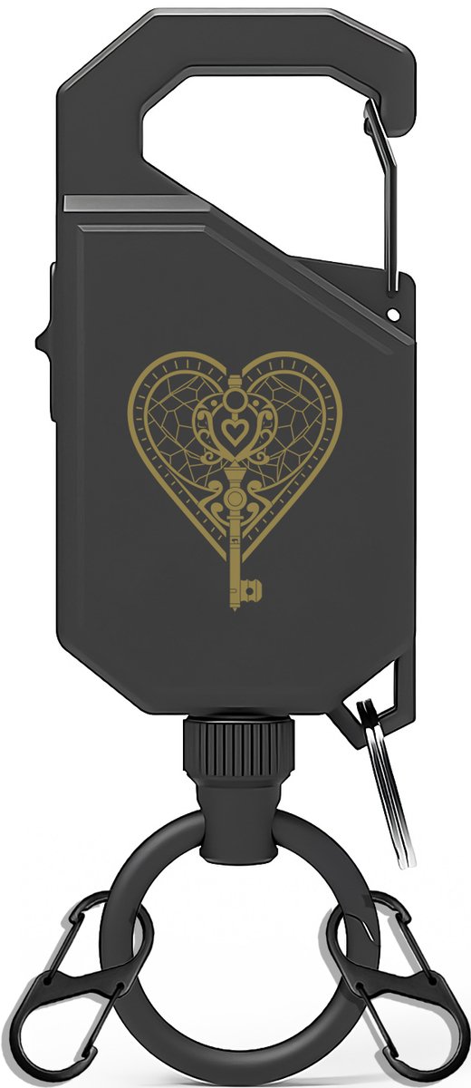 Uittrekbare Sleutelhanger met Ronde Karabijnsluiting - Badgehouder met Clip en 65cm koord - Intrekbare Broekclip Karabijnhaak Sleutelkoord - Afrolmechanisme voor Badges en Sleutels - ID Jojo Pasjeshouder Keycord\Keykoord - Zwart