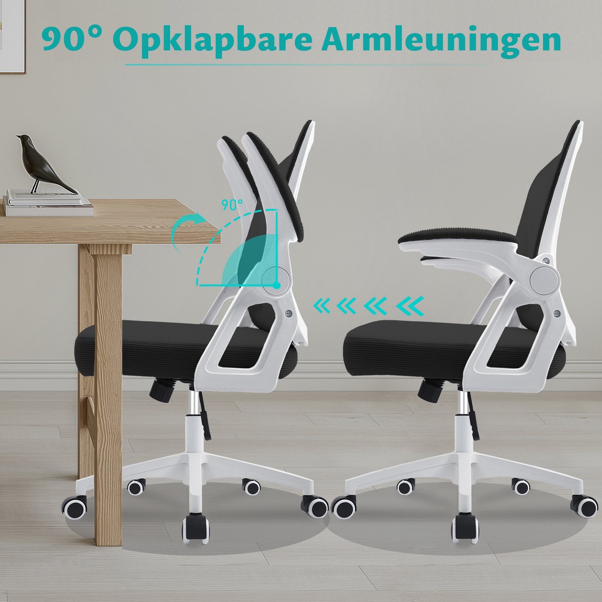 Milacyee Ergonomische Bureaustoel met Mesh Rug & Lendensteun - afbeelding 3