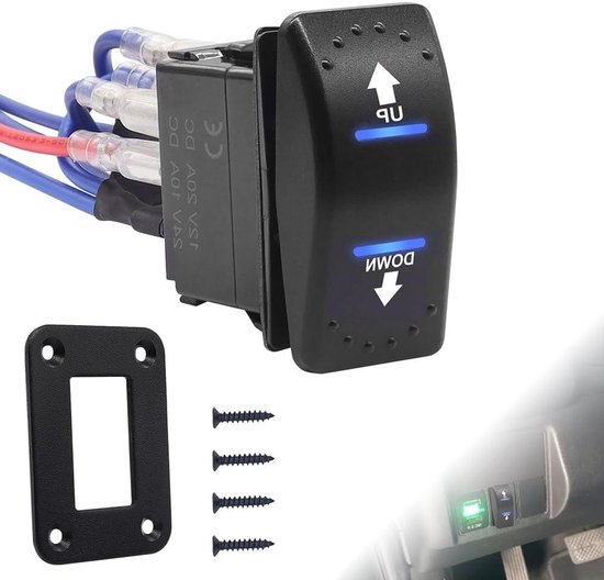 Qiilu Bootpaneel tuimelschakelaar, 12V aluminium lier bedieningspaneel tuimelschakelaar voor jachtboot