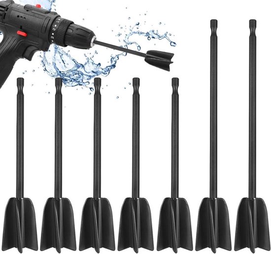 Bâtonnets mélangeurs pour résine époxy - Set de 7 - Agitateur à peinture - Palettes de mélange réutilisables - Mélangeur de couleurs pour Peinture époxy - Glaçage céramique - Utile pour perceuse 1/4