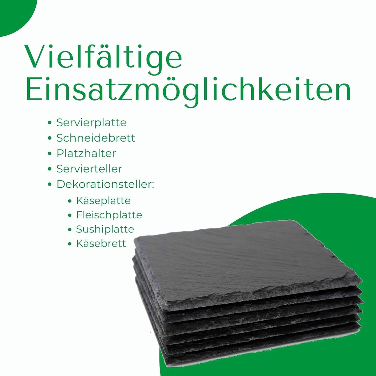 16x leisteen onderzetters I 10x10 cm I vierkant I onderzetters voor kaarsen leisteen borden serveerschalen placemat leisteen sushi beker