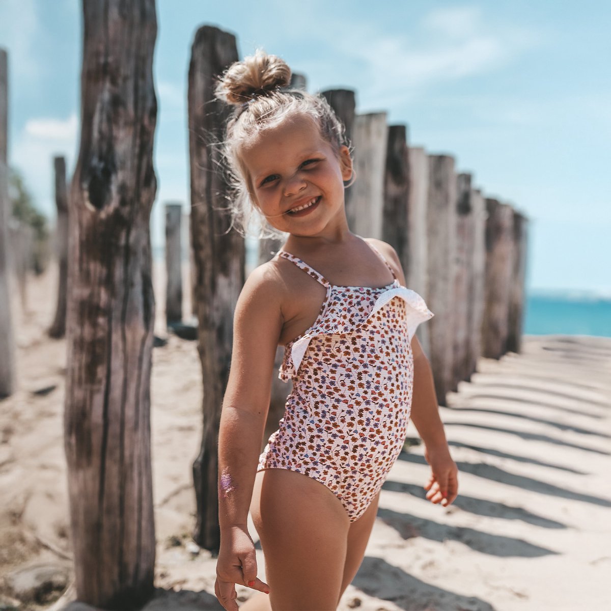 SALTED STORIES Flower Bud Swimsuit Zwemkleding Meisjes - Creme - Maat 134/140
