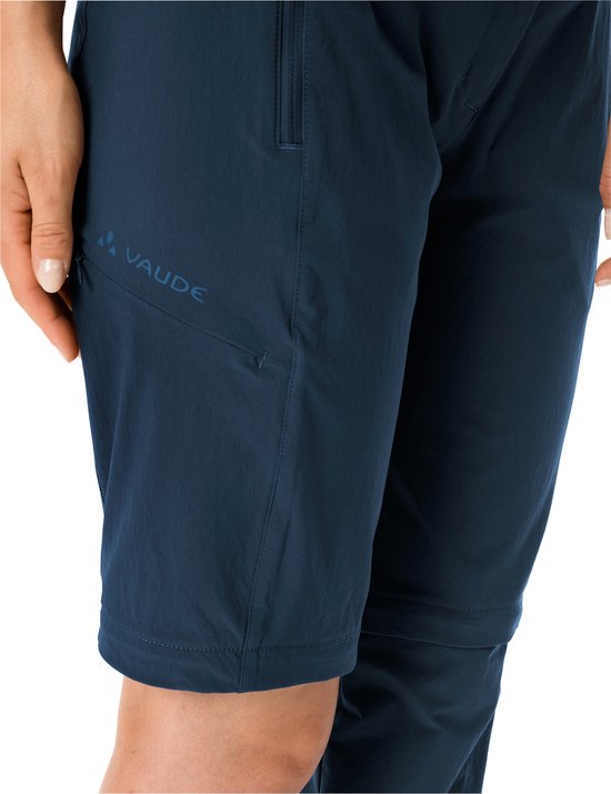 Pantalon Vaude Farley Stretch Zo T-zip II Blauw 40 / Short Femme