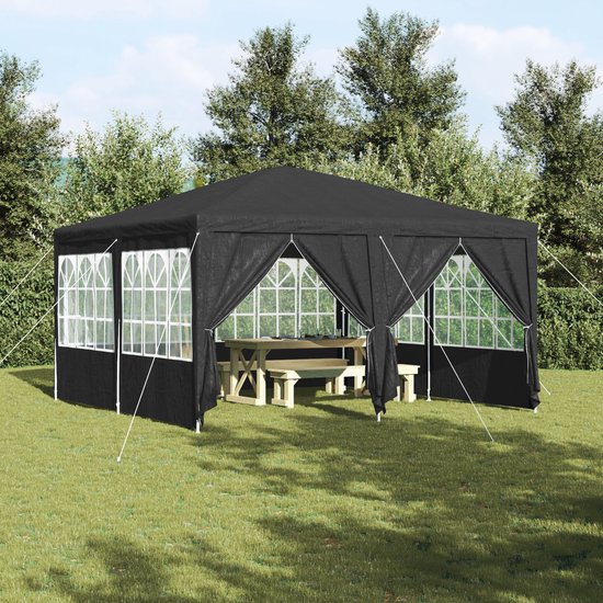 Partytent met 8 mesh zijwanden 4x4 m HDPE blauw kopen