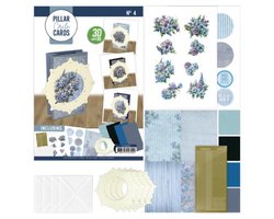 Pillar Circle Cards creme 4 - Blooming Blue
