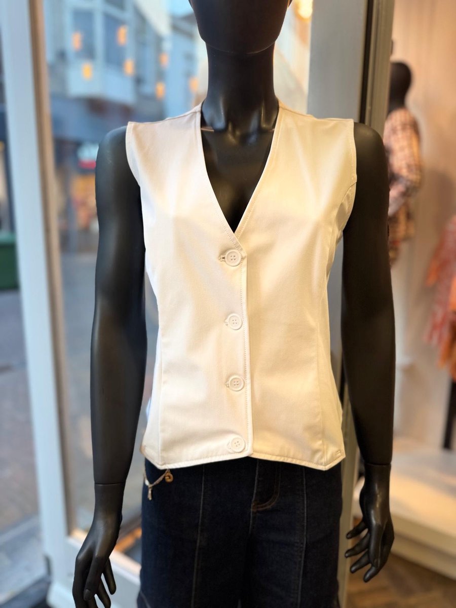 MI PIACE - Travel Gilet Uni White 2294 - Maat : XL